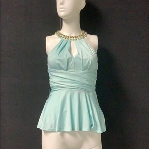 BEBE Teal Blouse XS